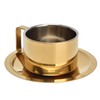 Coffee Cup Gold Fashionable Design Wearable Convenient Practical Stainless Steel