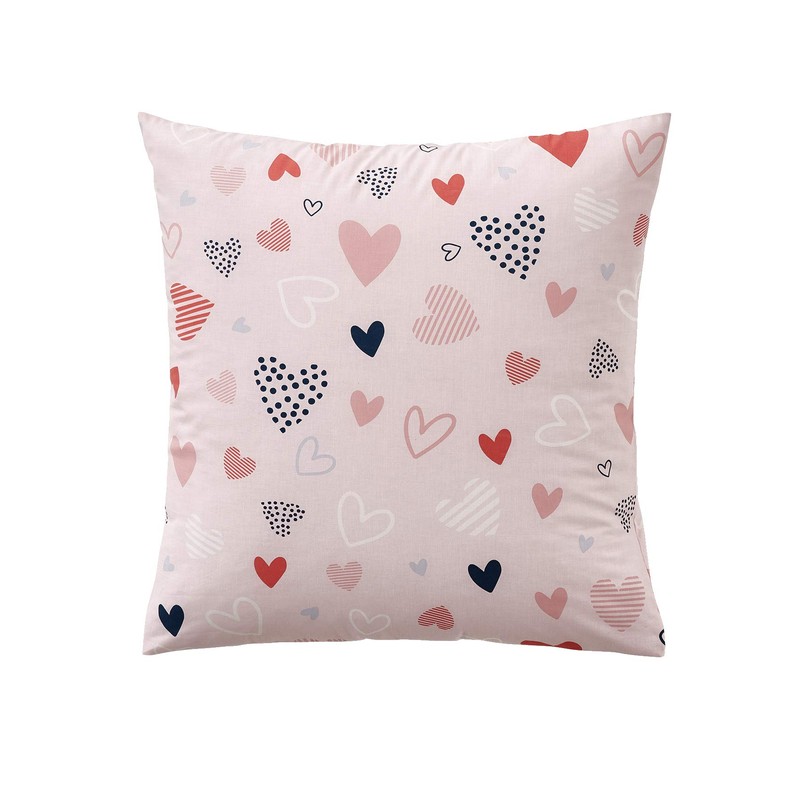Vertbaudet Children's Bed Linen Set "Happy Hearts" Pink/Multicoloured Printed 140
