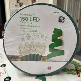 GE Energy Smart 150 Ct 49.6 ft Warm White C6 LED Christmas Wedding String Lights