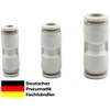 Pneumatic Connector Hose Connector Set of 3 Compressed Air Connectors