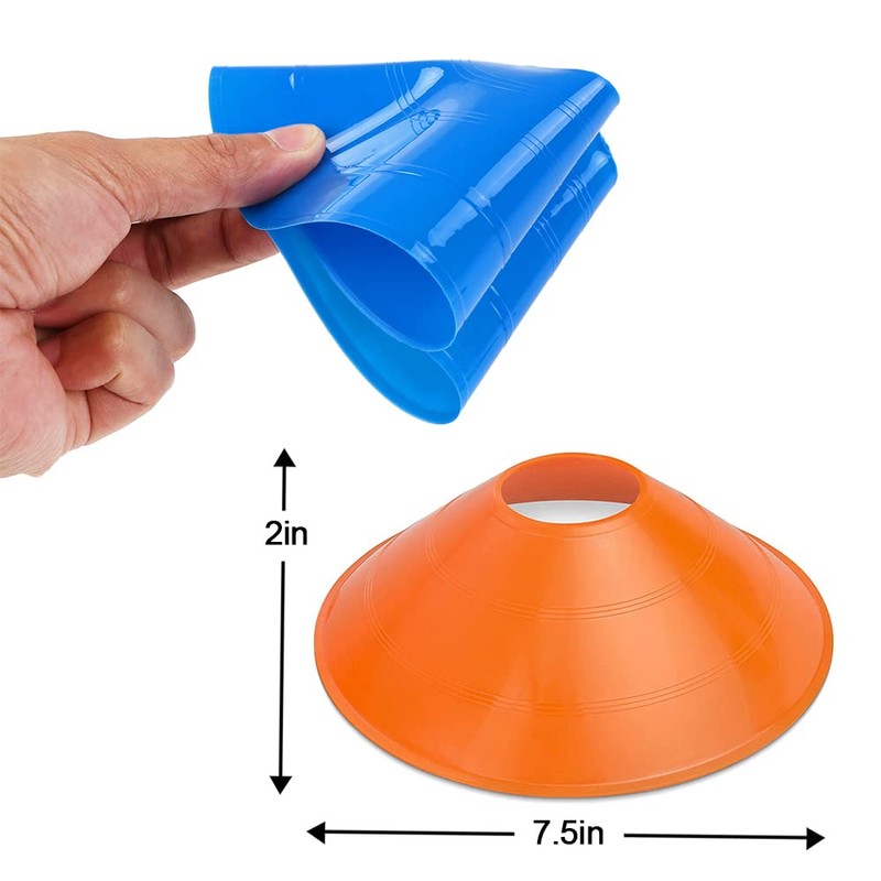20 Pcs Agility Field Cones, Soccer Markers Disc with Net