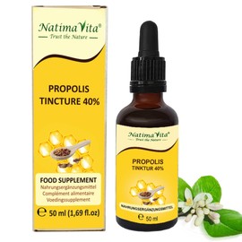Propolis Tincture 40% - 50 ml - Pure High Dose Propolis Drops - 100% Natural - Propolis Extract - Practical Pipette - Easy Dosage - NatimaVita