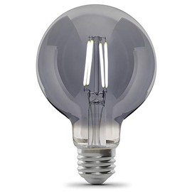 Feit Electric Vintage Exposed Filament Smoke Glass LED G25 with a Medium E26 Base Light Bulb - 60W Equivalent - 10 Year Life - 150 Lumen - 5000K Daylight - Dimmable | Original Vintage