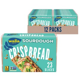 Wasa Sourdough Crispbread, 9.7 oz (Pack of 12), Crackers, Non-GMO Ingredients, Fat Free