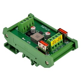 DIN Rail Mount USB DC5V 2.4/4.8Amp Buck Converter Step-down Regulator Module, Support USB DCP BC1.2 Protocol