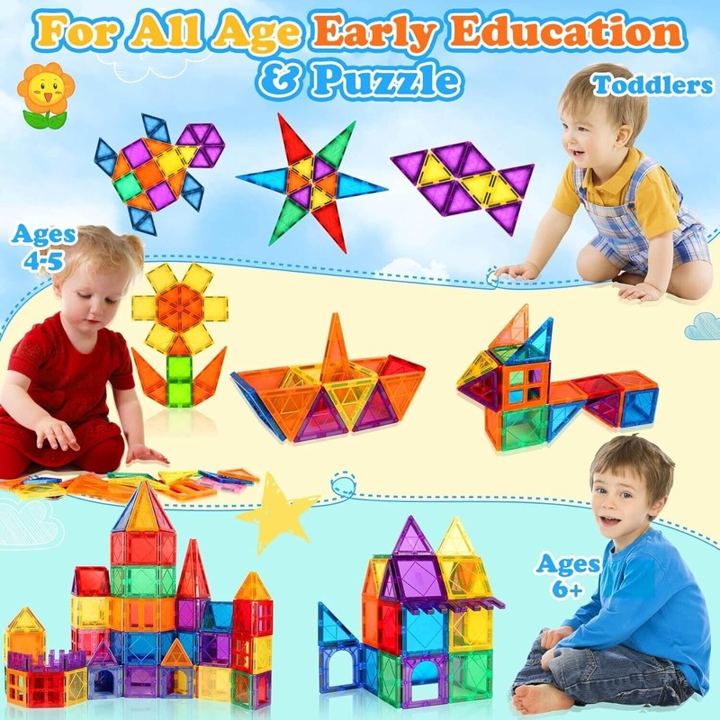 Magna-Tiles 3D Magnetic Building Blocks Tiles STEM Learning Construction Toys