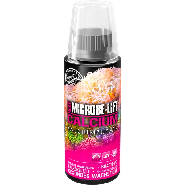 MICROBE-LIFT Calcium - Complément en Calcium pour Tous Les Aquariums d'eau de mer, avec stabilisateur de pH, optimise la Croissance Saine des coraux et des invertébrés,