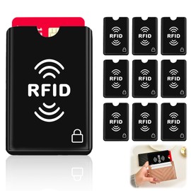 Smomend RFID Blocker Card Case, TÜV-Tested RFID Blocker Protective Case, Protection Against Data Theft, NFC Card Case, Safety for Credit Cards and EC Cards, Pack of 10, black, M, Modern