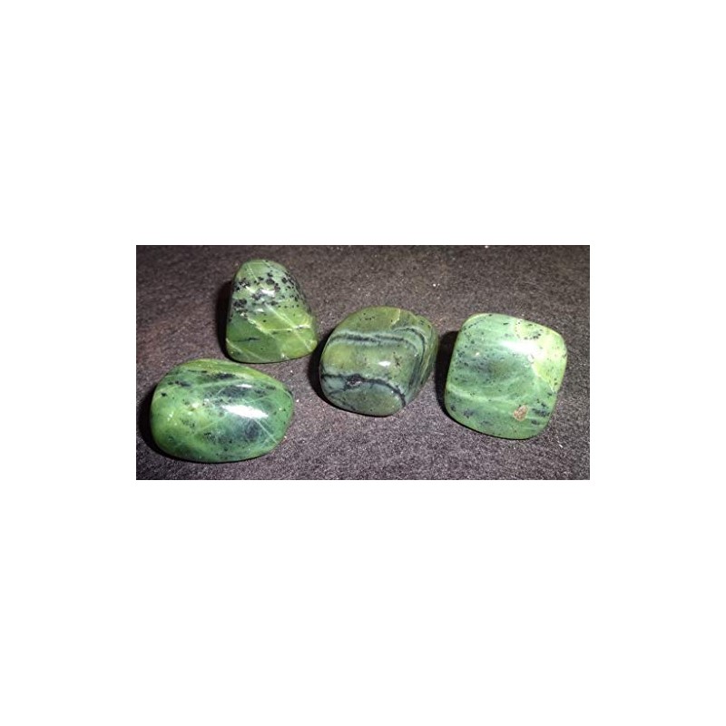Green Jade Nephrite tumbled & polished crystal healing natural gemstones
