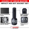 Aiourx 1/2" Drive Master Impact Hex Bit Socket Set, SAE,