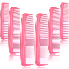 Leinuosen 12 Pieces Hair Combs Set Pocket Plastic Fine Tooth Dressing Comb for Women and Men, Peines Para Cabello(Pink)