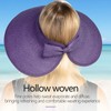Women Sun Visors Foldable Straw Hats Purple Summer Beach Packable