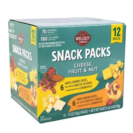 Wellsley Farms Cheese Fruit & Nut Snack Packs, 12 pk.