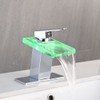 AVSIILE LED Bathroom Sink Faucet, Chrome Waterfall Single Hole Handle