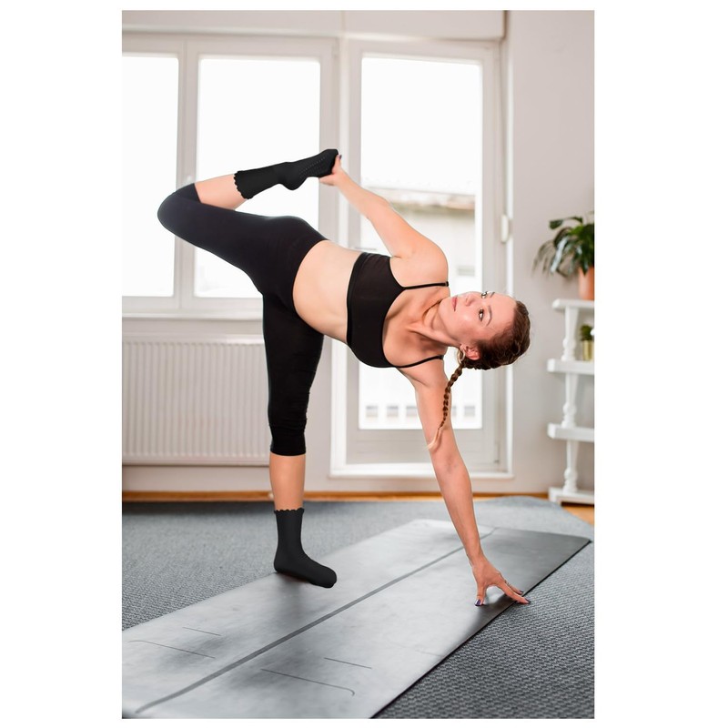ZANZER Pilates Women's Yoga Socks Non-slip Ruffle Socks Grip Socks