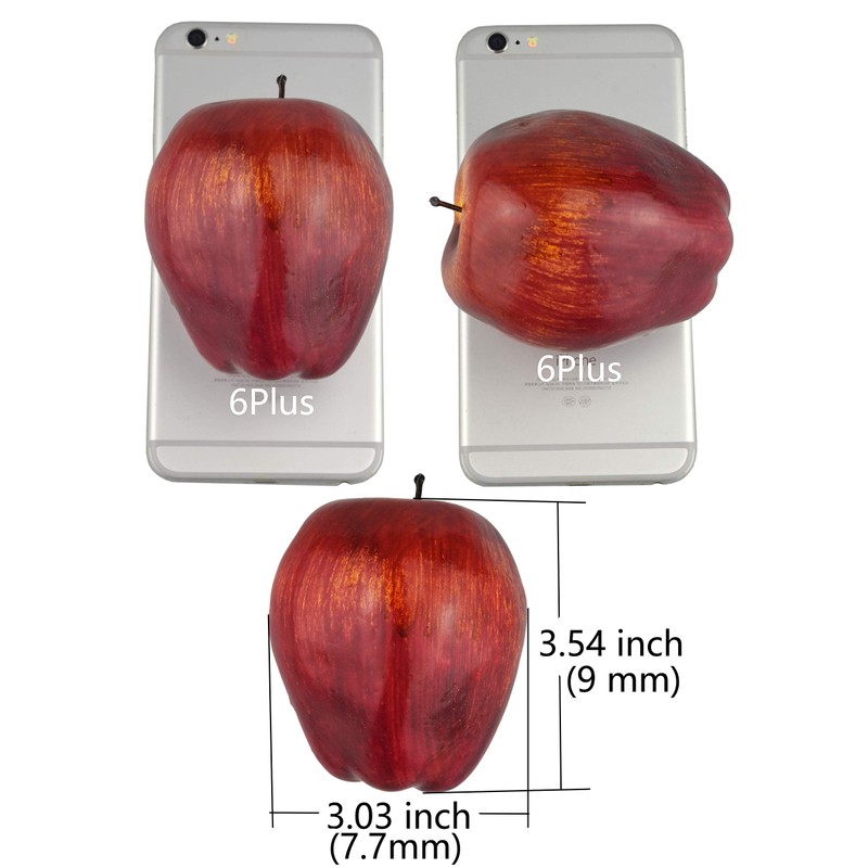 JEDFORE Fake Dark Red Apple Simulation Artificial Lifelike Plastic Red