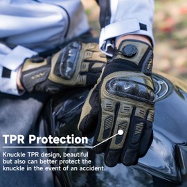 VXW High Protection Motorcycle Gloves Men and Women Full Finger Gloves Motorbile Gloves for BMX ATV Road Racing(Large)