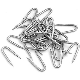 Design61 Stahlkrampen Krampen verzinkt Ø 3,0x25 mm – 100 Stück U-Nägel für Zaunbau und Drahtbefestigung