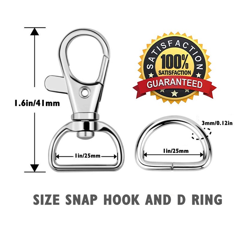 20Pcs Swivel Snap Hooks and D Rings for Lanyard and