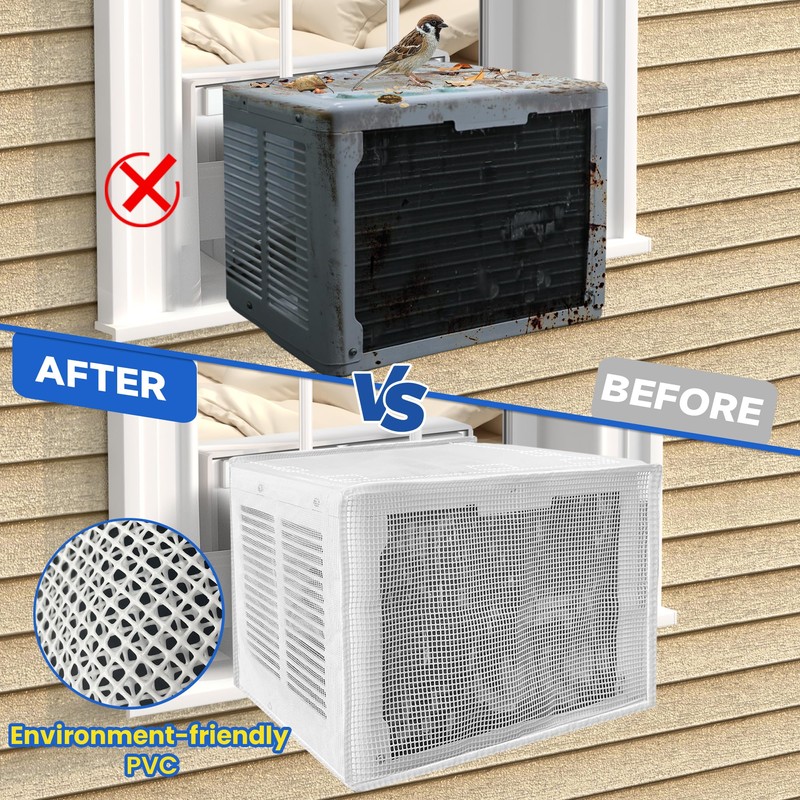 TAKTOPEAK U-shaped Window AC Cover: PVC Mesh for U Shape