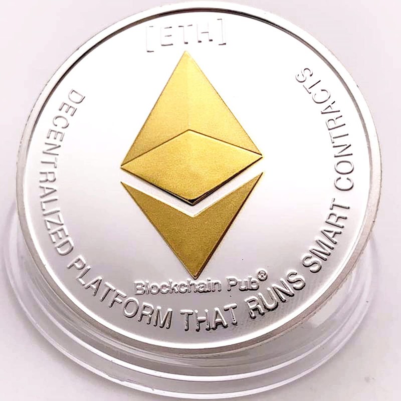 Ethereum Coin Commemorative ETH Coin, Physical Blockchain Crypto for Securely