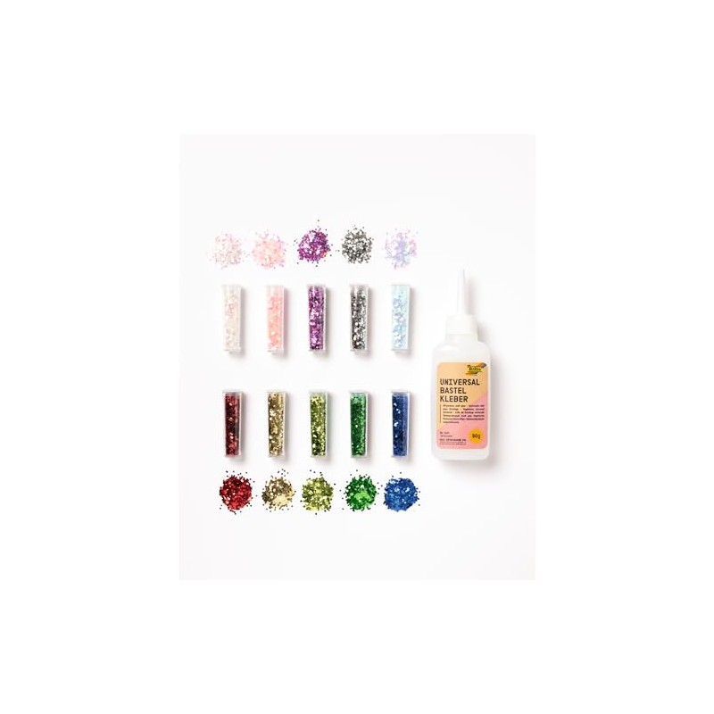 folia 5891 Organic Chunky Glitter Set Starlight, 10 Tins Including