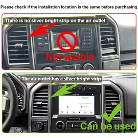 Car Phone Holder for Ford F-150 Auto Accessories[Only for 2015-2020 F150]，[Please check if your center console is consistent and if it is applicable]，The air outlet has a silver bright strip version
