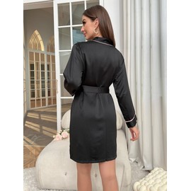 NYXBLOOM Women'S Silk Robes Satin Bride Bridesmaid Party Sexy Lightweight Sleepwear（US Medium）