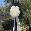 Big Decorative Ivory Ribbon Pull Bows with Long Tails -