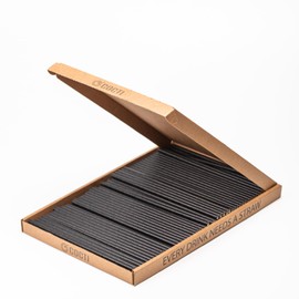 Cocti Paper Drinking Straws - Incredibly Durable Straws! - 100% Biodegradable, Durable, No Fun Paper Flavour, Suitable for Cold Drinks - 200mm x 6mm, Black, Pack of 150
