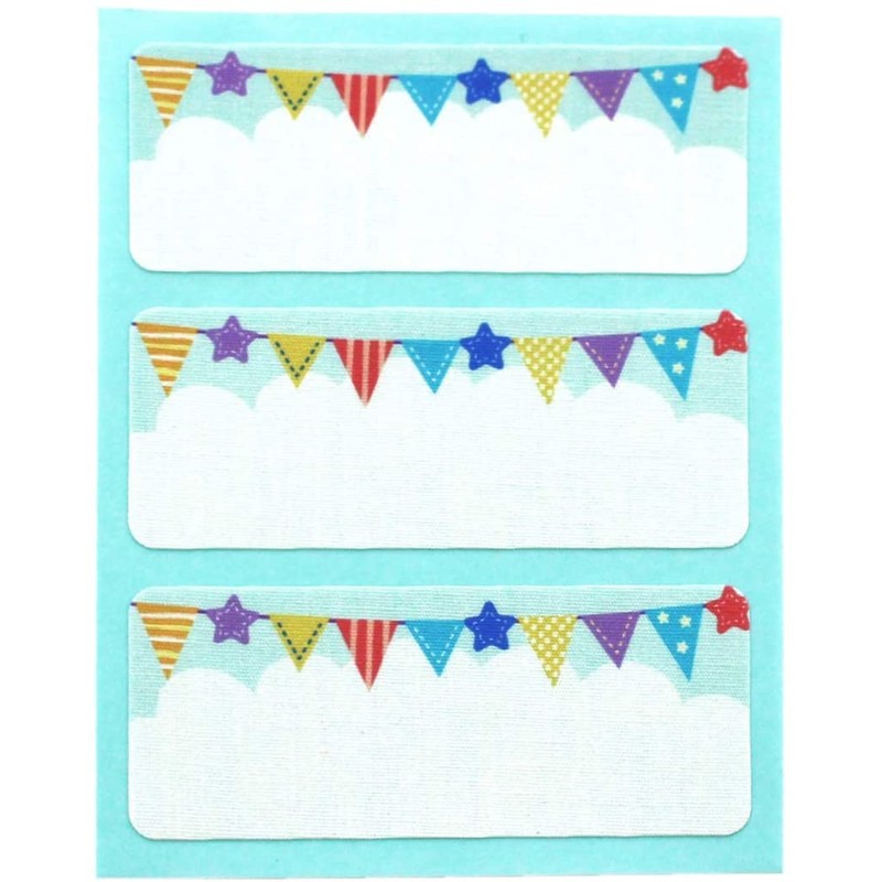 Yunenemu UN-14217 Name Cotton Label Flag, 6 Pieces, Width 2.6