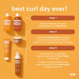VERB Curl Shampoo + Conditioner Duo, 12 fl oz - Cleanse and Smooth - Frizz Control + Definition- Vegan, No Parabens or Harmful Sulfates