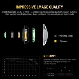 VILTROX 28mm F4.5 Ultra-Thin Pancake Lens X-Mount Auto Focus 28 mm f/4.5 XF Chips-Size APS-C Wide Angle Lens for Fuji