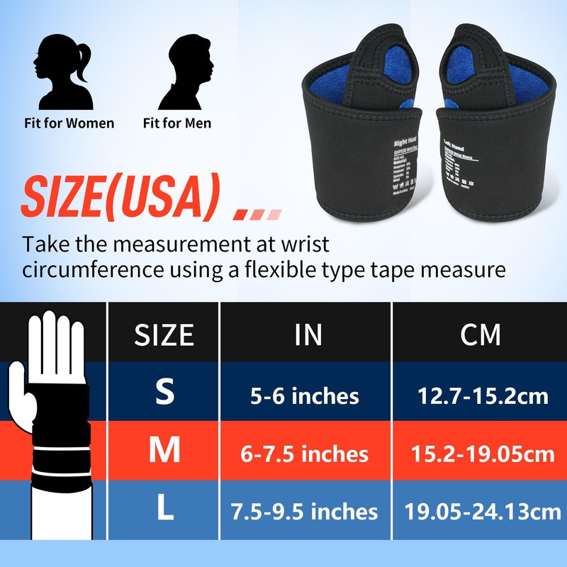 FEATOL FEATOL 2 Pack Wrist Wraps for Pain, Carpal Tunnel,