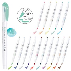 Zebra Mildliner highlighter Brush pen, 25 Pastel Color set with Original Pen Case