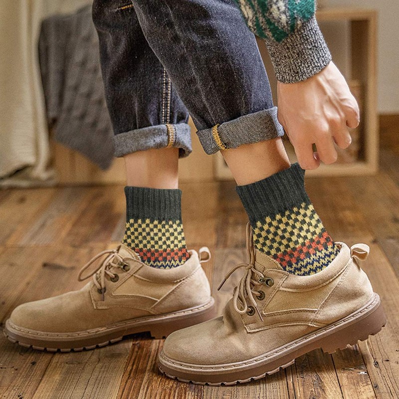 6 Pairs Mens Wool Socks Thick Warm Winter Thermal Socks