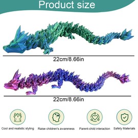 LONZIKP 2 Stück 3D Printed Dragon, Dragon Toy, Surprise Dragon in Egg, Movable Dragon Figures for Gifts, Easter Christmas Day, Desk Decoration (Pterodactyl) (Violet)