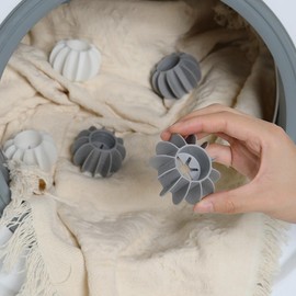 12 Pack Laundry Balls Non-Toxic Reusable Dryer Balls（6 White+6 Gray）