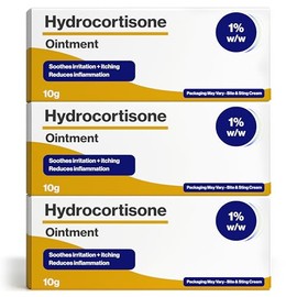 Hydrocortisone Cream 1% w/w Bite & Sting Cream – Mosquito & Bee Sting Relief, Itchy Skin & Redness Solution | 3 × 10g Tubes | HydraSole Bundles – Packaging May Vary