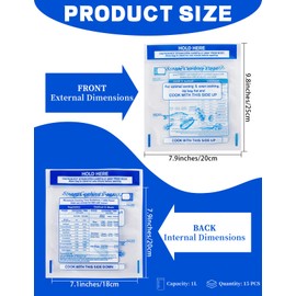 Gezan Zipper Microwave Steamer Bags Reusable Food Storage Bag Freezer Bag Cooking Bags for Vegetables,Potatoes and Meat(15)