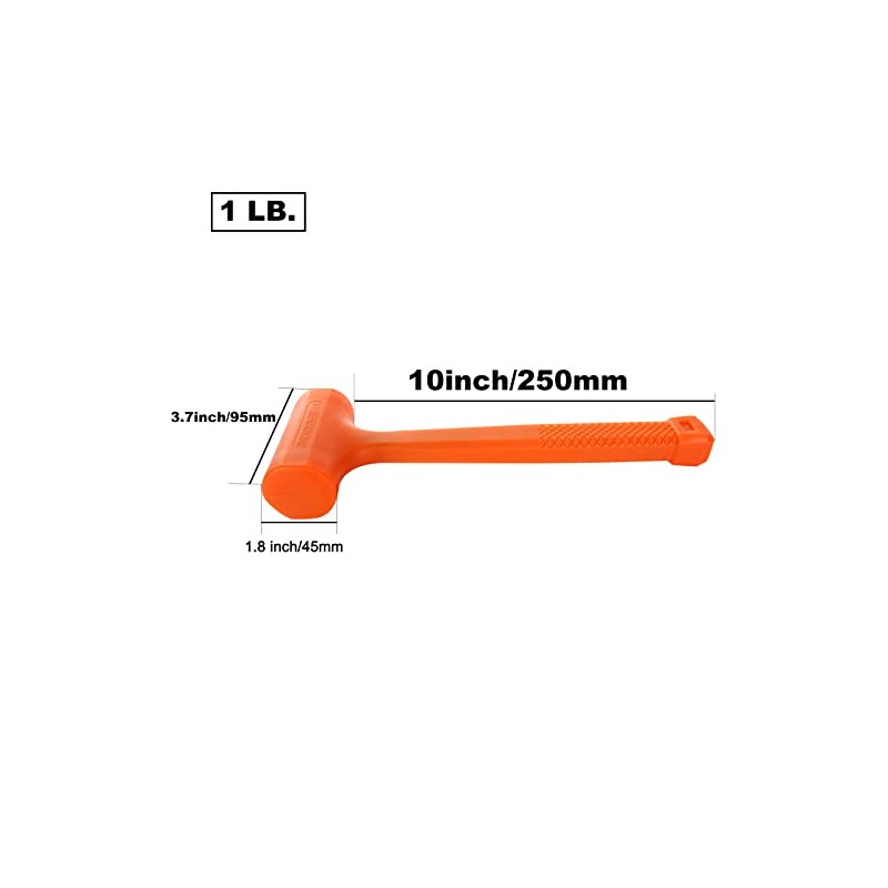 Acrux7 Dead Blow Hammer Set of 2 Pcs 1Lb Neon