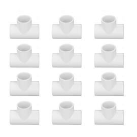 12Pcs Pipe Fitting Set, Pvc 25mm Pvc Fitting, Tee Pipe Fittings Plastic Tube Elbow Fittings Equal Diameter Pipe Joints Adapter Home Improvement Water Supply Accessary (25mm)