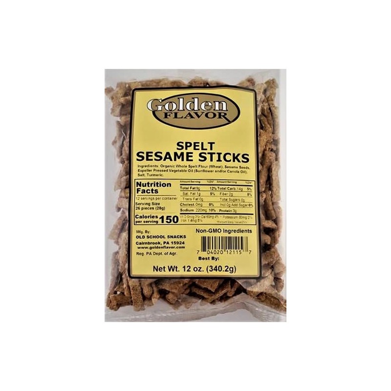 Golden Flavor - Spelt Sesame Sticks - 12oz bags (5