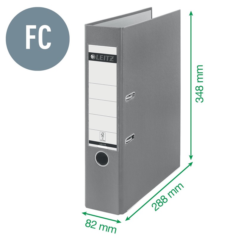 Leitz 80mm Foolscap 180 Degree Plastic Lever Arch File Spine