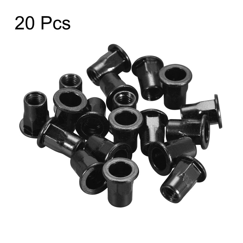 sourcing map M8 Rivet Nuts, Thread Half Hexagonal Carbon Steel