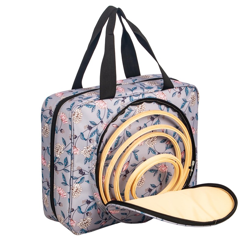 Portable Square Cross Stitch Starter Kits Bag Embroidery Project Bag