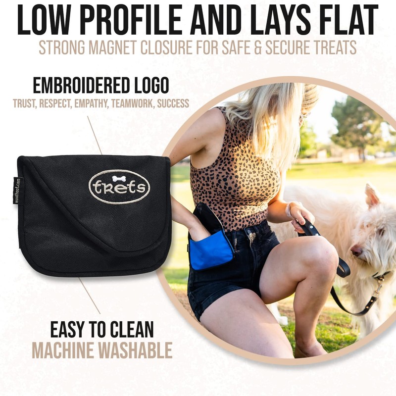 Woofhoof Dog Treat Pouch, Black Training Treat Pouch - Clip