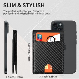MUXILING Slim Wallets for Men Leather Money Clip RFID Blocking Mens Wallet Minimalist Front Pocket Credit Card Holder Thin Wallets for Men,Black
