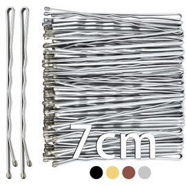 Mbsomnus 7 cm Hair Pins Silver Pack of 50 Bobby Pins Women's Hair Clips Hair Clips Wavy Hair Pin Long Hair Pin Essential Hair Accessories for Women and Girls Ideal for All Hair Types