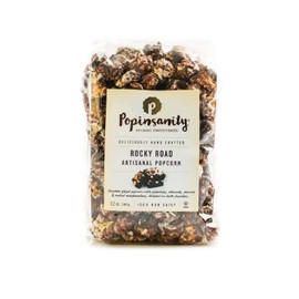 Popinsanity Gourmet Popcorn Deluxe Bag | Non-GMO & Dairy Free - Holiday, Thanksgiving, Corporate, Snacks, Office snacks, Get Well or Birthday Gift (Rocky Road, 12 Ounce)